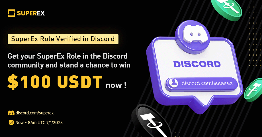 SuperexPH's tweet photo. Naverify ang #SuperEx Role sa DIscord
🎁SuperEx User Role in Discord + $100 para sa 5 masuwerteng nanalo
⏰Ngayon - 8Am UTC 7/1/2023 ✅Sumali sa Discord
✅Mag-react sa post sa #Campaign channel
✅Ipadala ang iyong SuperEx UID sa #OpenTicket
Sumali Ngayon👉https://t.co/JEr71PY0qM https://t.co/uzU9rXsldH
