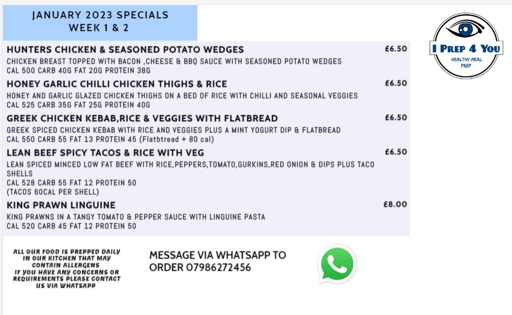 Iprep4Y's tweet photo. New menus 
Fylde coast people get involved 
Homemade healthy food 
#mealprep #meals #healthyfood #personalchef https://t.co/bMkcApEHla