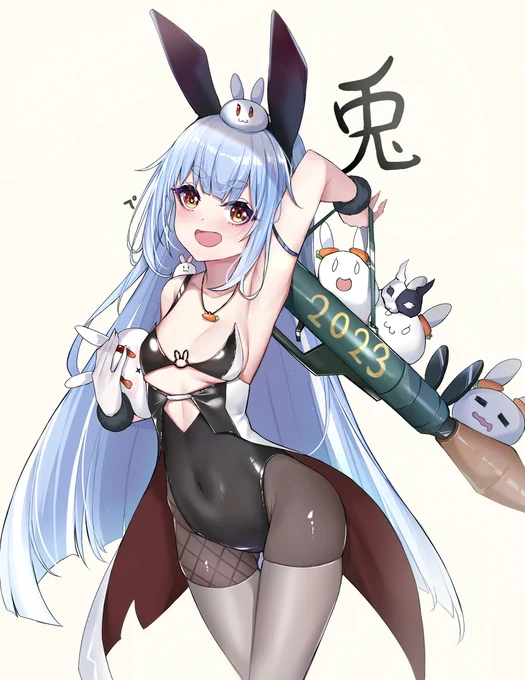 ♥♥ ぺこ  2023 ぺこ ♥♥ #バーチャルYouTuber #ホロライブ #ふともも #兎田ぺこら #貧乳 #年賀状 https://t.co/Zyj65lO8uJ 