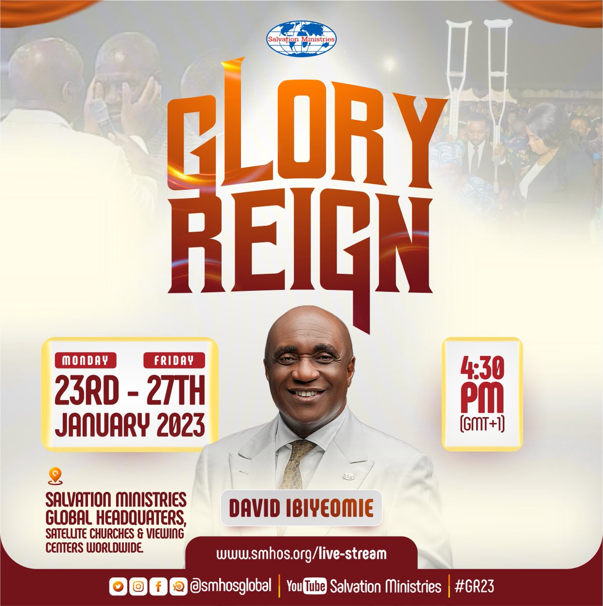 DavidIbiyeomie's tweet photo. Glory Reign 2023 is a special programme that has been divinely ordained for your lifting, healing, breakthroughs, miracles and abundant testimonies. Come and encounter God in a new dimension. Jesus will be glorified!
#DavidIbiyeomie #SalvationMinistries #GloryReign2023 https://t.co/ycEGAeYQnB