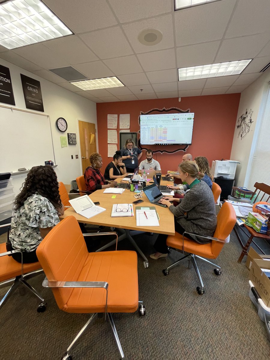 This is what THE WORK looks like:  authentic, data based, and focused on student. First day back from break and this team digs in and gets it done. #proudprincipal #wewillRISE #LIFT ⁦<a href="/SEasternArea/">WCPSS Southeastern Area</a>⁩