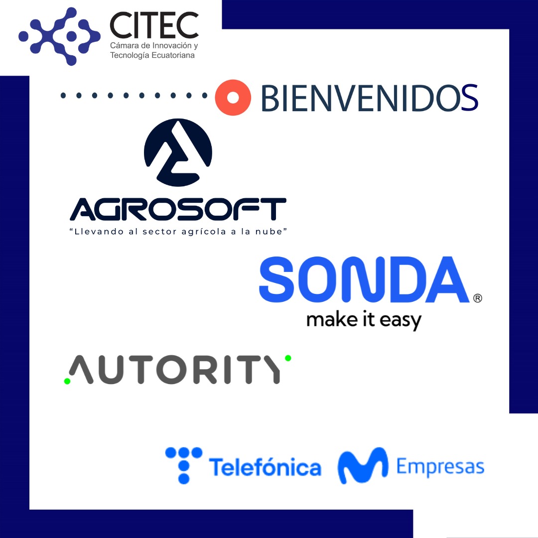 CITECec's tweet photo. ¡La CITEC sigue creciendo en representación del #EcTechHub! Es un gusto para nosotros dar la bienvenida nuestro gremio y presentarles a estas nuevas empresas: @agrosoft_ec #Sonda @autority_io @MovistarEC . Estas empresas sin duda, aportarán al desarrollo del sector. ¡Bienvenidos! https://t.co/0UktDwq0EB