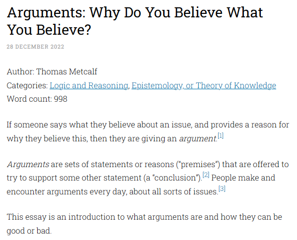 1000wordphil's tweet photo. Arguments: Why Do You Believe What You Believe? by Thomas Metcalf
#argument #arguments #goodarguments #badarguments #argumentation #reasoning #reason #rationality #philosophy #logic #belief #beliefs #knowledge #epistemology #evidence #criticalthinking
https://t.co/O1HEGaYElI https://t.co/ZzAEZR4Af5