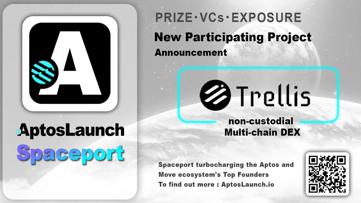 The largest incubation program for projects in the #Aptos &amp; #Move ecosystem space 🔥

@Trellis_fi has joined AptosLaunch Spaceport as a participating project 🚀

More projects coming.

If you are building on Aptos, apply at
staking.aptoslaunch.io/spaceport 

#aptoslaunch #aptos