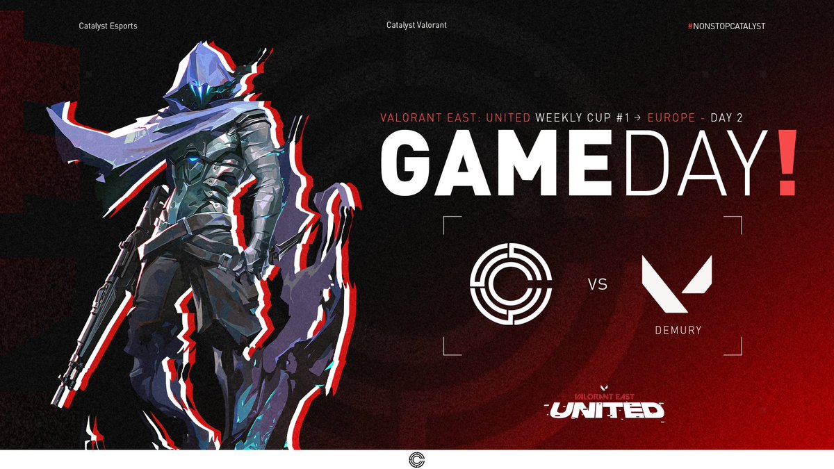 IT'S TIME FOR A BATTLE 👊

We're going up against #DEMURY in Day 2 of <a href="/Valorant_PLE/">VALORANT EAST: UNITED</a> Weekly Cup #1!

Yesterday was great, but let's make today even better 😉

🕖 7PM (IDT)
📺 youtube.com/CatalystEsport…

#NonStopCatalyst | <a href="/CTLVAL/">Catalyst VALORANT</a>