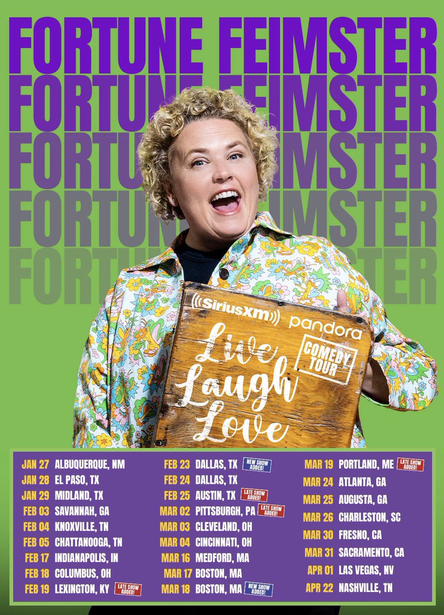 Fortune Feimster (@fortunefeimster) on Twitter photo My new tour starts the end of the month in Albuquerque, El Paso and Midland TX! <a href="/ChrisFranjola/">Chris Franjola</a> is joining me for those dates. Get your tickets! fortunefeimster.com/tour My new tour starts the end of the month in Albuquerque, El Paso and Midland TX! <a href="/ChrisFranjola/">Chris Franjola</a> is joining me for those dates. Get your tickets! fortunefeimster.com/tour