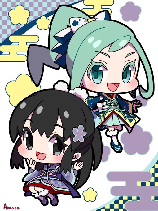 お正月ルチア&ヒカリ!#ポケマスEX #ポケマスアート 