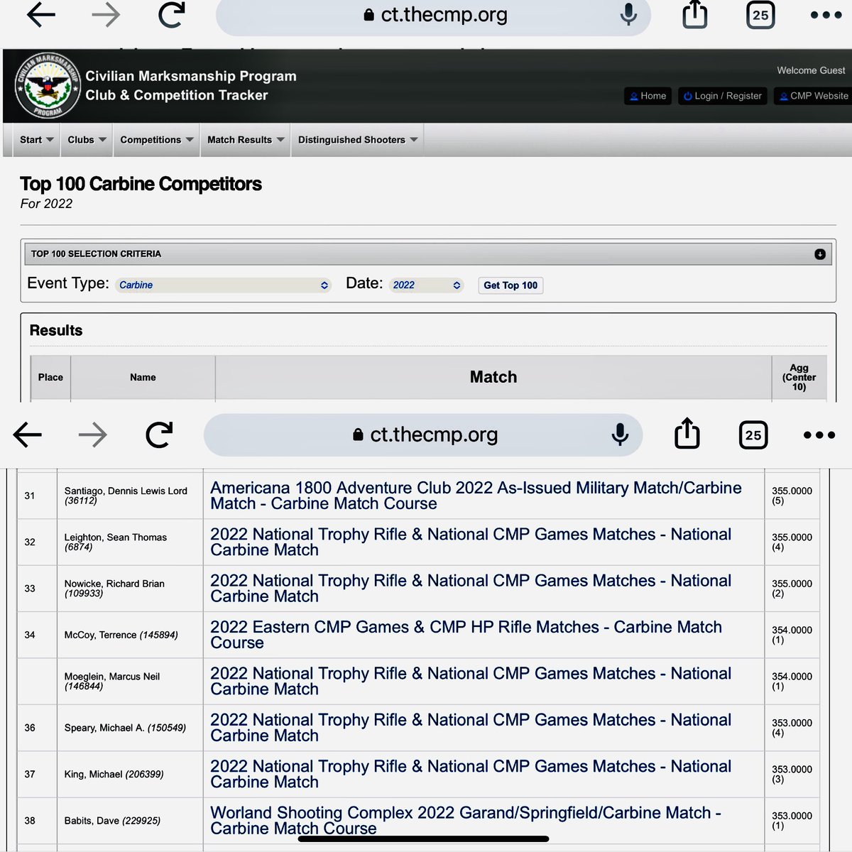 DennisSantiago's tweet image. P100 for M-1 Carbines,
My last match of 2022 got me on the list. I can hold my head high for another year. What’s not to like about a gun where the sound of the action cycling is as loud as its report?

#m1carbine #competitiveshooting @TheCMPorg