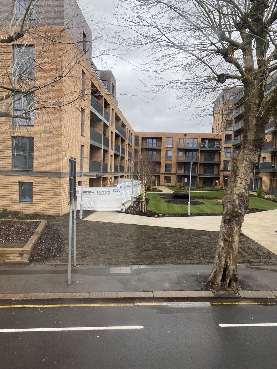 Before and after: some of the 25 semi-mature London Planes, horse chestnuts, Norway maples and lengthy hedgerows growing in the Homebase car park before the  #FairviewHomes development.