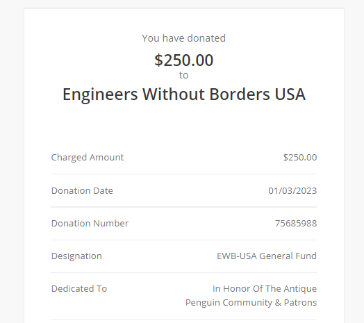 RealAntiquePeng's tweet image. The Coins For Change 2022 event is now over!
Rainforest Trust received 47.2% of all coins donated! ($472)
St. Jude's received 27.8% of all coins donated! ($278)
Engineers Without Borders received 25.0% of all coins donated! ($250)
In total, 2,001,550 coins were donated!
