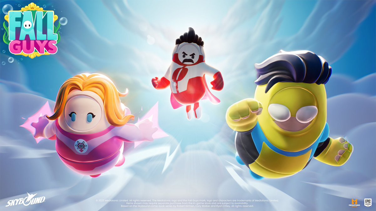 DiscussingFilm's tweet photo. Invincible skins are coming to Fall Guys on January 5. https://t.co/02ArqIQdNP