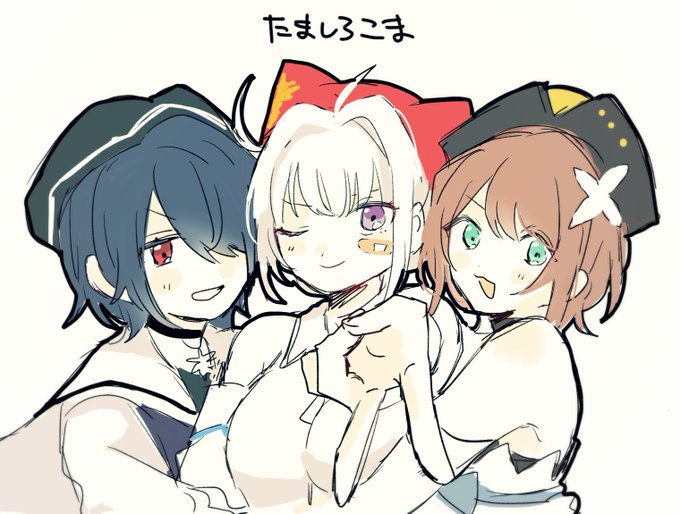 最近ハマってる好きぴVたましろこま落書き #あおぎり高校美術部 