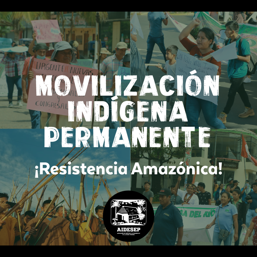 ¡Los pueblos indígenas de la Amazonía estamos en movilización permanente!

Nuestras demandas son:

🔰 Exigimos la renuncia inmediata de la presidenta Dina Boluarte, el cierre del Congreso y el adelanto de elecciones generales.