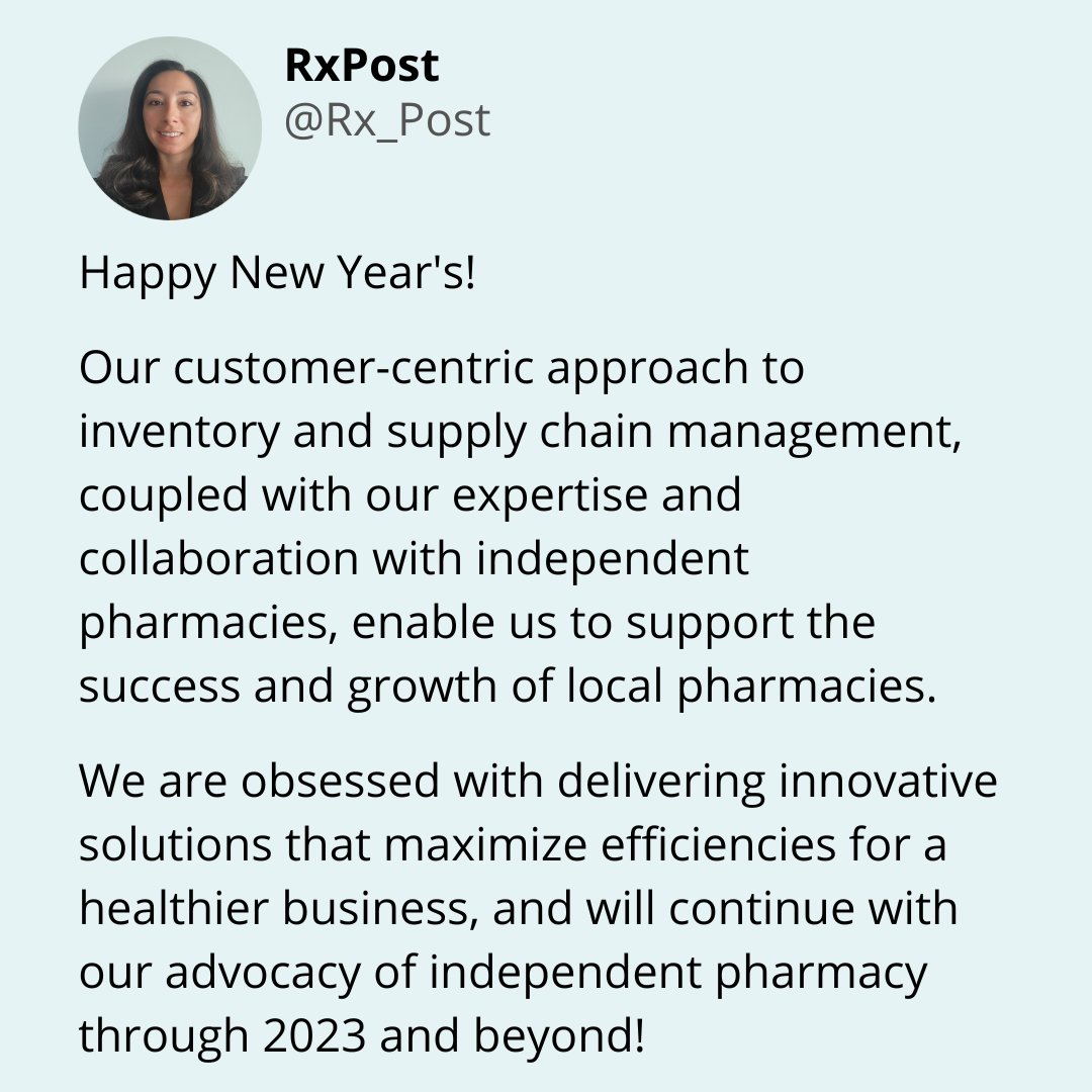 We’d love to hear what you’re most excited about in 2023🥳

#TwitteRx #PharmLife #independentpharmacy #pharmacy #pharmacists #pharmtech #success