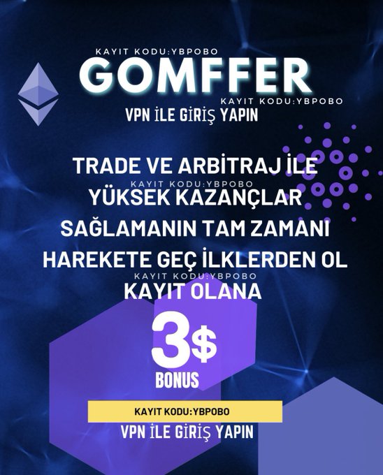 gomfferturkiyee's tweet photo. 🇺🇸 BECOME A GOMFFER MEMBER AND START EARNING WITH A $3 BONUS🚨
🇹🇷GOMFFER KAYIT OL BONUSU AL
⬇️-VPN kullanmak gerekli-⬇️
https://t.co/f0enSuVATG
#erospro #Gomffer #Crypto #ammdefi https://t.co/YkdjOjlMKu