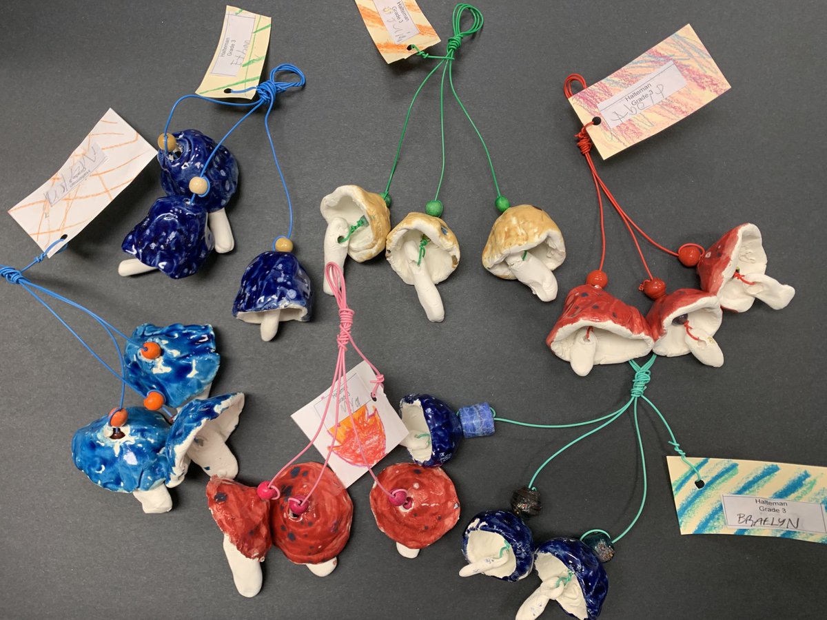 Ringing in the New Year in art with ceramic bells built by Miss Halteman’s third grade class!  Students completed a unit on crafts by working with pinch pots to create their functional works of art ⁦<a href="/muhlsd/">Muhlenberg SD</a>⁩
