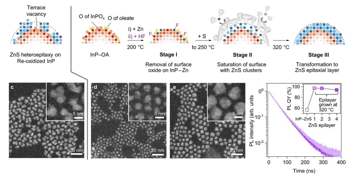 ChrKuttner's tweet photo. Defect-free interfaces with atomic uniformity... Y. Choi et al. decipher #heteroepitaxial #chemistry to avoid surface #defects; as shown by a uniform 0.3 nm thick epilayer of ZnS on InP #nanocrystals.
#SIEST #SAINT @SKKU_1398 @LosAlamosNatLab @NatureComms
https://t.co/cgb8NFQzWR https://t.co/z1kuizzzO3