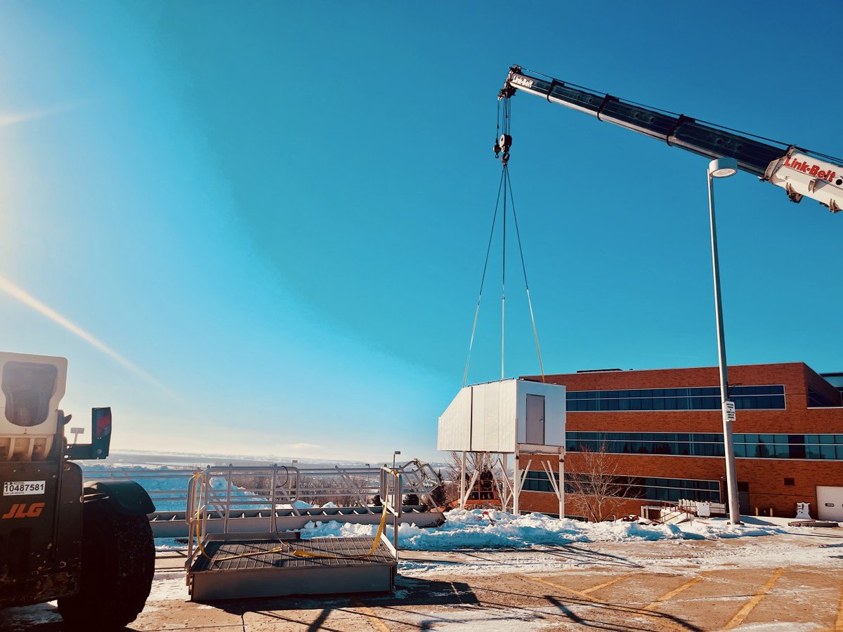 Bismarck_State's tweet photo. The energy industry is growing and so is Bismarck State College!
Last week the Nacelle tower located on the west lawn of the National Energy Center of Excellence on the BSC campus (2016) was moved towards the east lawn of the building. The tow... https://t.co/6tbjRfdVED
#NDpoly https://t.co/10asYXrp17