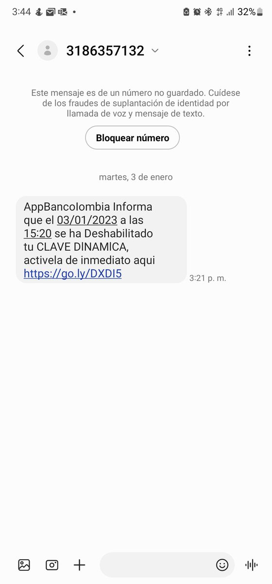 Señores <a href="/Bancolombia/">Bancolombia</a> otro intento de estafa.