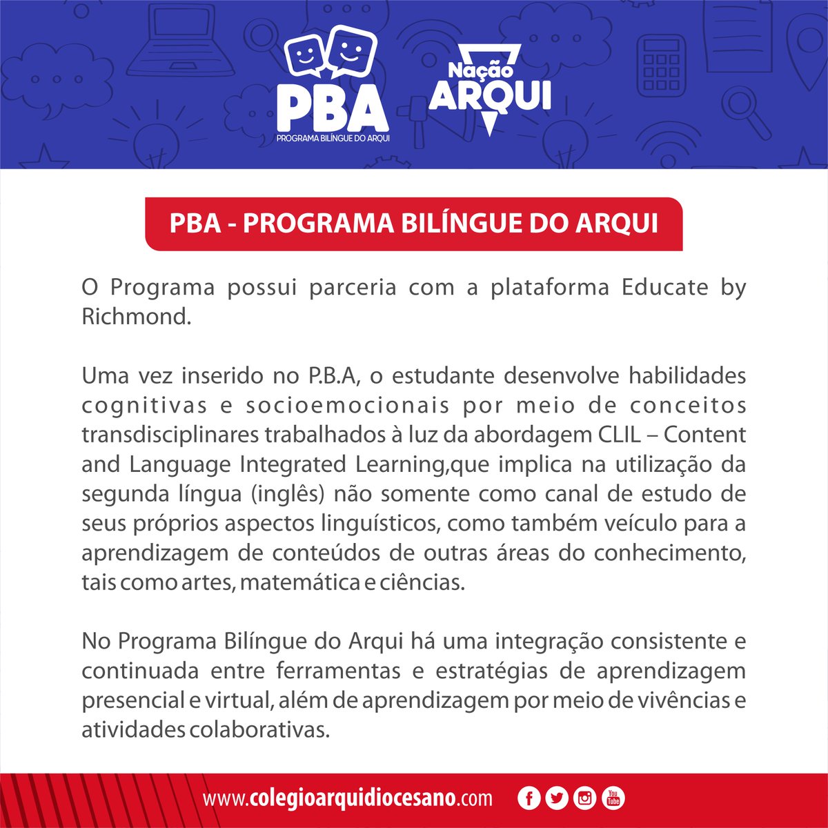 colegioarqui's tweet image. Fique por dentro do nosso Programa de Bilíngue do Arqui! #colegioarqui #NacaoArqui #Arqui2023 #programabilingue