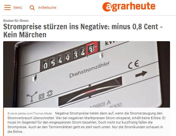 behindthematrix's tweet photo. Hört sich an wie ein Märchen. Ist aber Realität.
Am letzten Handelstag im alten Jahr fallen die Strompreise ins Negative: auf minus 0,79 Cent. Nur die Verbraucher zahlen 40 bis 50 Cent. Oder mehr.

https://t.co/cTq6Pkxv42 https://t.co/yXd80BVW58