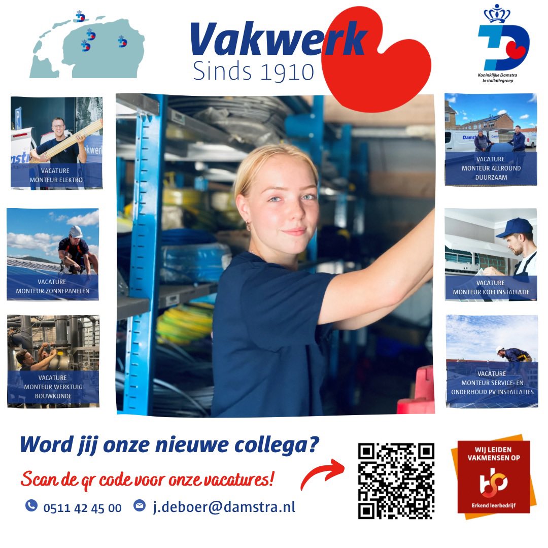 DamstraDriezum's tweet photo. 𝗘𝗲𝗻 𝗴𝗼𝗲𝗱 𝗯𝗲𝗴𝗶𝗻 𝗶𝘀 𝗵𝗲𝘁 𝗵𝗮𝗹𝘃𝗲 𝘄𝗲𝗿𝗸👊
Heb jij als goede voornemen om een nieuwe uitdagende baan te vinden? Dat komt goed uit, want wij zoeken juist vakmensen! 👨‍🔧 👩‍🔧 
 
Bekijk hier onze vacatures en solliciteer direct 👉 https://t.co/XYZyy3Y4U0 https://t.co/ZzsnvcsUwB