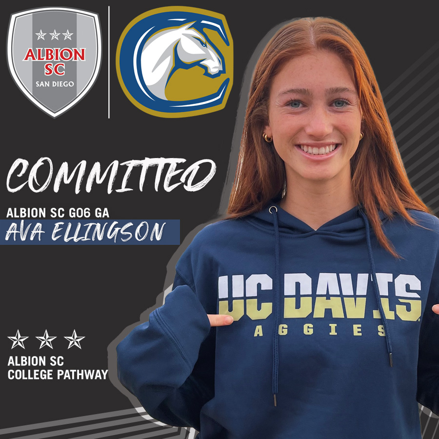 AlbionSc's tweet photo. Congrats to ALBION SC G06 GA player, Ava Ellingson, for committing to UC Davis! #ALBIONProud ππ½π
#WERALBION #ALBIONNation #ALBIONPathway #CollegeSoccer https://t.co/cmEOGkWZKY