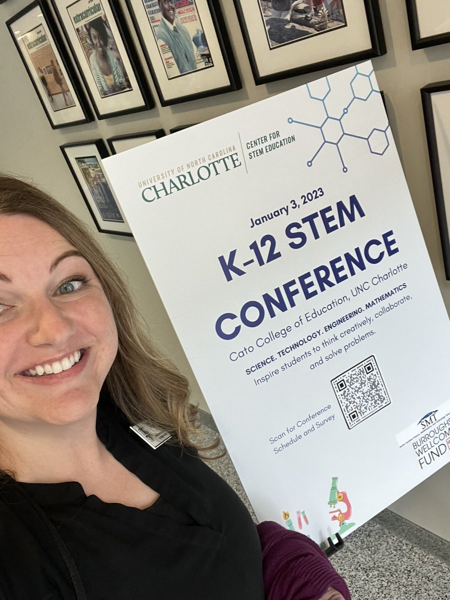 Leah_Carper's tweet photo. Loved speaking today at the K-12 STEM Conference at @CLT_COED ! I met  amazing, passionate STEM educators, and gave a keynote on how to be a STEM encourager in any classroom. @BWFUND #nctoypoy #bwftoy #STEMeducation https://t.co/e3OgliXvPs