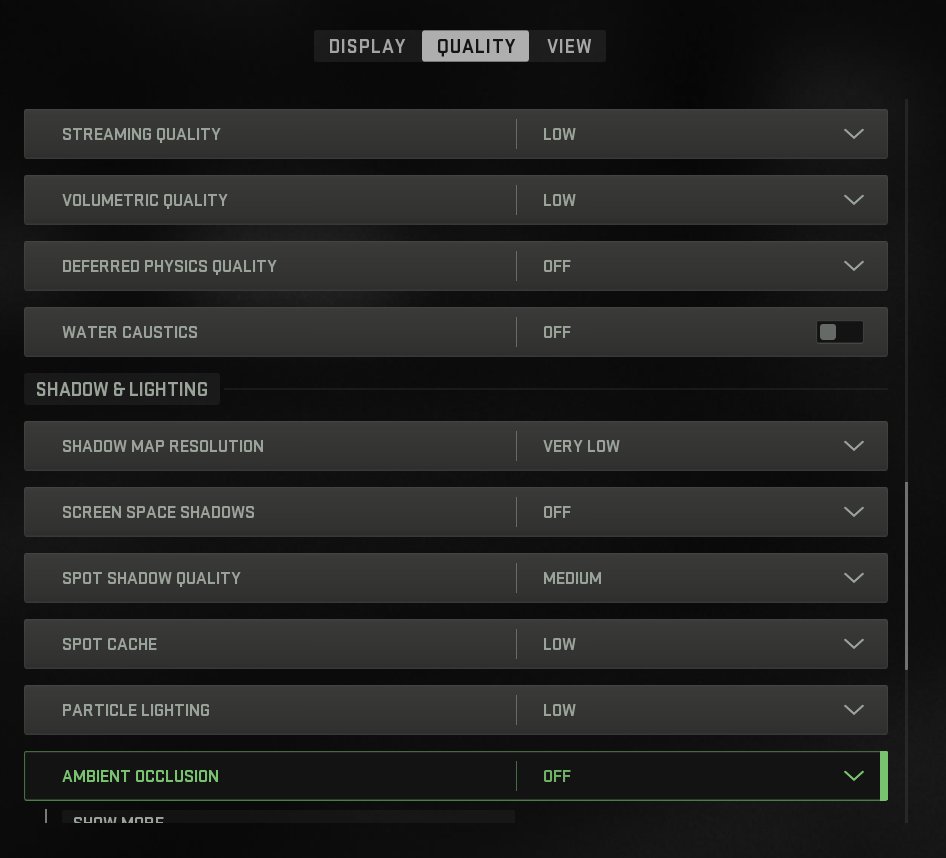 MasonReact's tweet image. NEW BEST #MW2 / #Warzone2 GRAPHICS SETTINGS ‼️

These settings will give you the best competitive advantage, with a great balance of quality and performance to make sure you're still getting the most FPS possible along with being able to see your enemies clearly across the map!