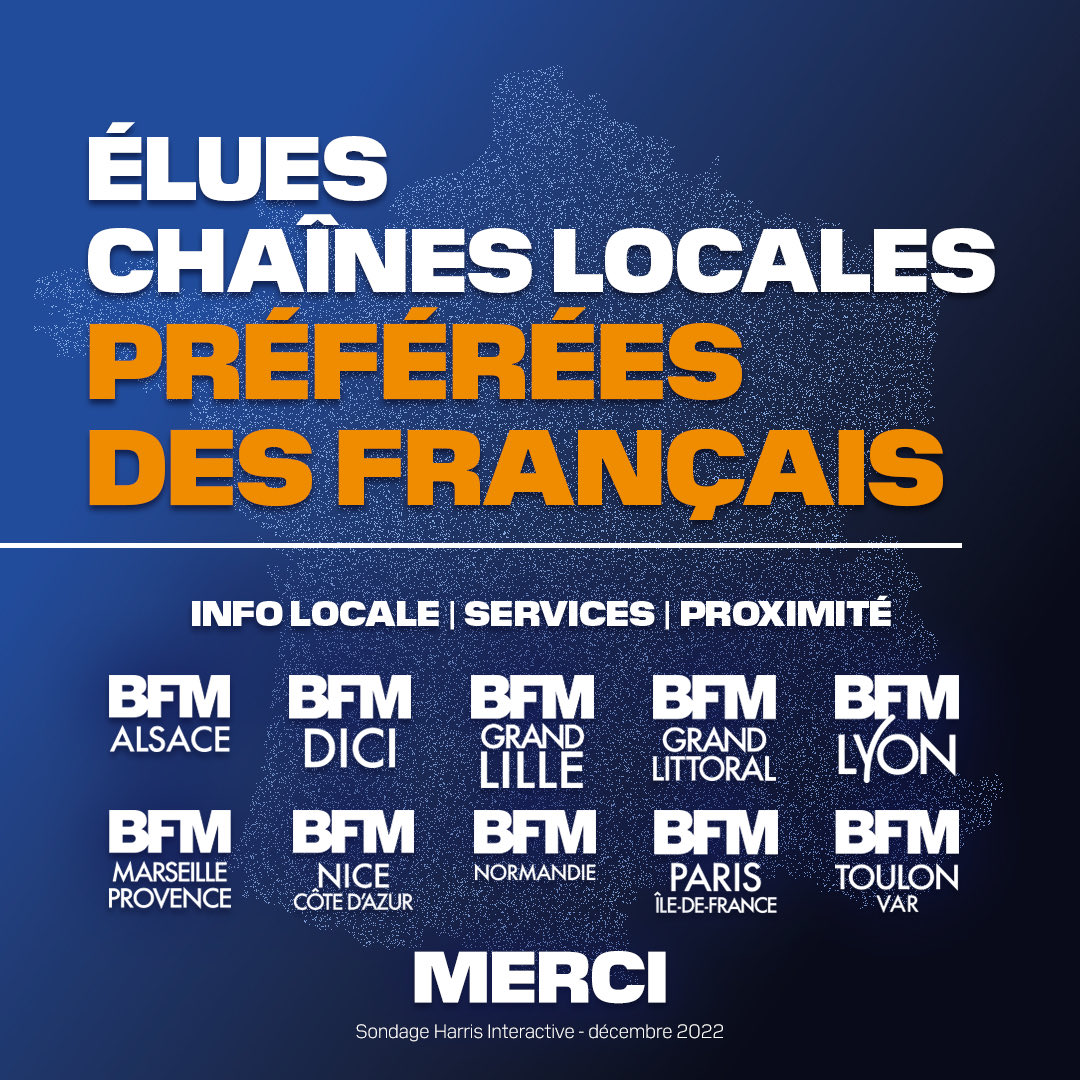 What else si ce n’est merci 🙏 🤩 ! Le + grand KDO ♥️la + belle reconnaissance, la récompense du formidable travail quotidien des équipes locales des BFM Regions. ⁦#Altice #voeux #2023 #MercilesFrancais #BFMRegions #BFM #Infolocale #Journalisme