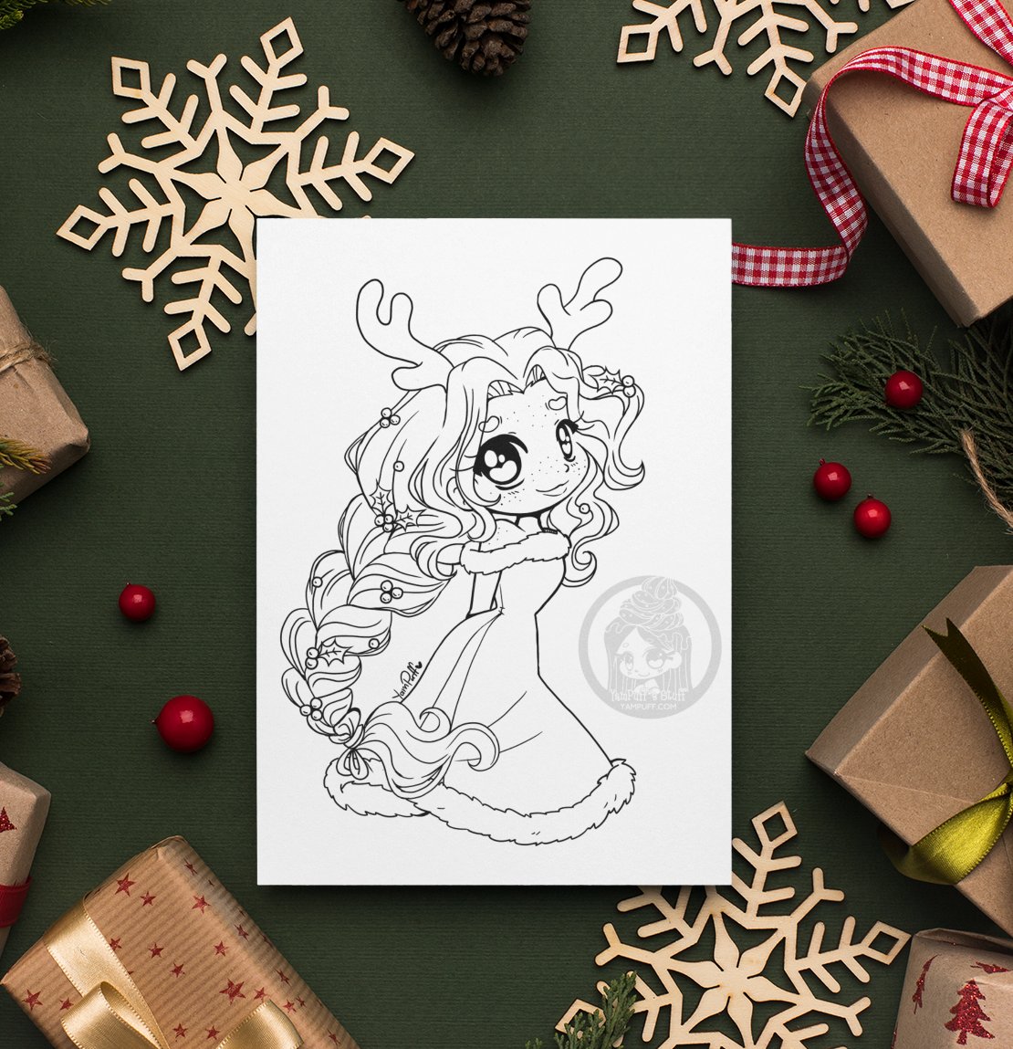 HalfBakedYams's tweet image. My Holiday #DTIYS challenge is now available as a free coloring page! Visit yampuff.com

Thanks again to @artbysoniagx on Instagram.
#yampuff #freecoloringpage #coloringpage #holidayDTIYS #christmaswithsonia2022 #holidays #christmas #reindeer #reindeergirl