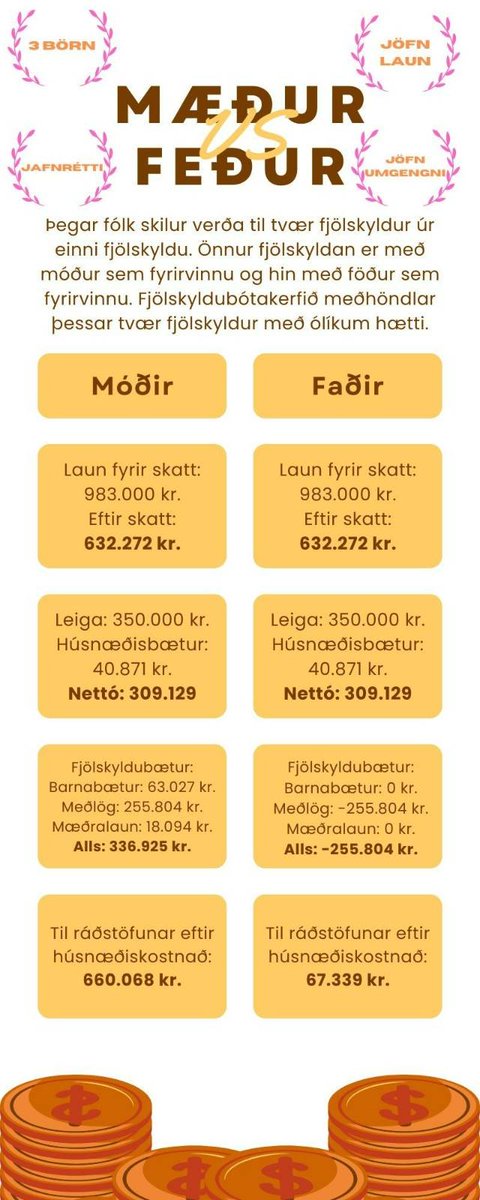Til hvers að mennta drengi þegar þeir eiga ekki að fá breik í lífinu ef þeir skilja við barnsmæður sínar?

Svona virkar fjölskyldubótakerfið.

Fleiri dæmi eru væntanleg.

Ég er augljóslega líka að leita að grafískum hönnuði í lítið sjálfboðastarf.