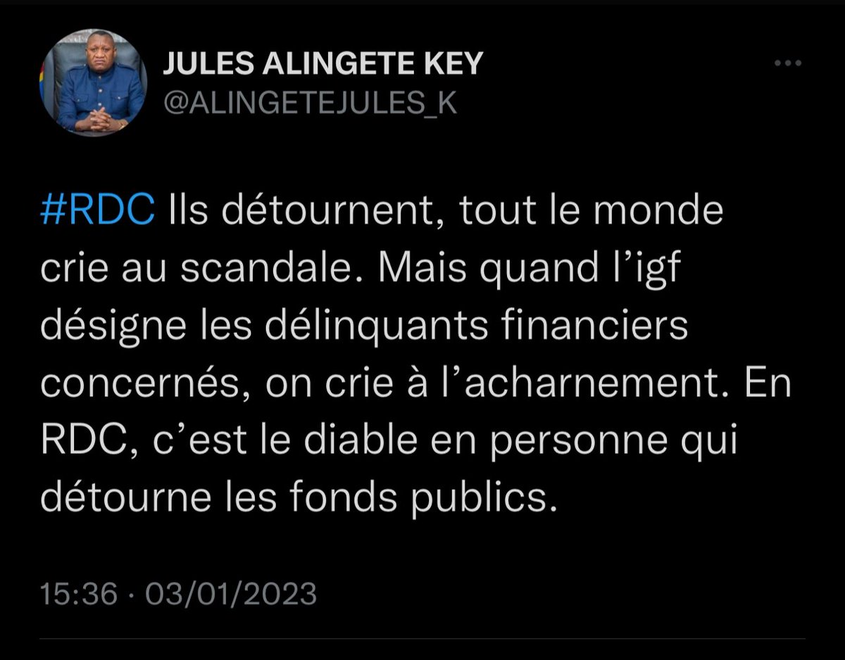gata_bona's tweet photo. Tous les détournements qui s'effectuent dans ce pays ont comme chef d'orchestre @fatshi13. Les auteurs présumés ne font que la couverture. Même @ALINGETEJULES_K a des mains liées. Il ne peut dénoncer celui qu'il a placé là. @VitalKamerhe1 @IgfRdc
@HDIAKIESE https://t.co/A3tbJFB3P5