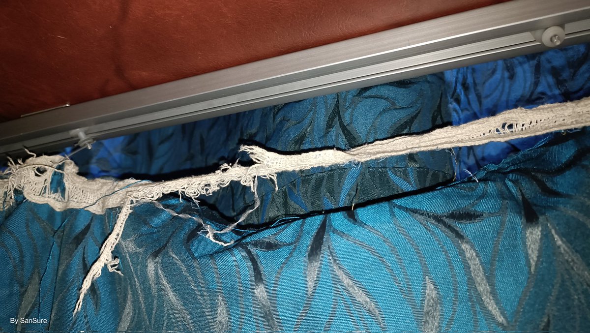 San4sure's tweet photo. @RailMinIndia @railwaysouthern @TimesNow @htTweets No one really cares about maintenance, right? Why do we pay so much to travel?  #Duronto #12270 #AC2tier #sideberth  #Curtains https://t.co/M7mZ7FH8ov