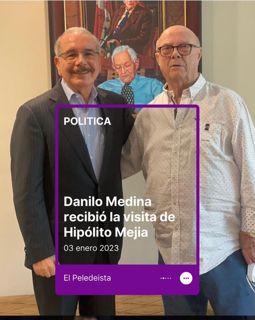 Acercamiento público Danilo -Hipolito , y posible alianza PRM-PLD es un cohete contra candidatura ⁦<a href="/AbelMartinezD/">Abel Martínez Durán</a>⁩ empezando 2023 . Lo entiendo las prioridades de Danilo No son las de Abel .