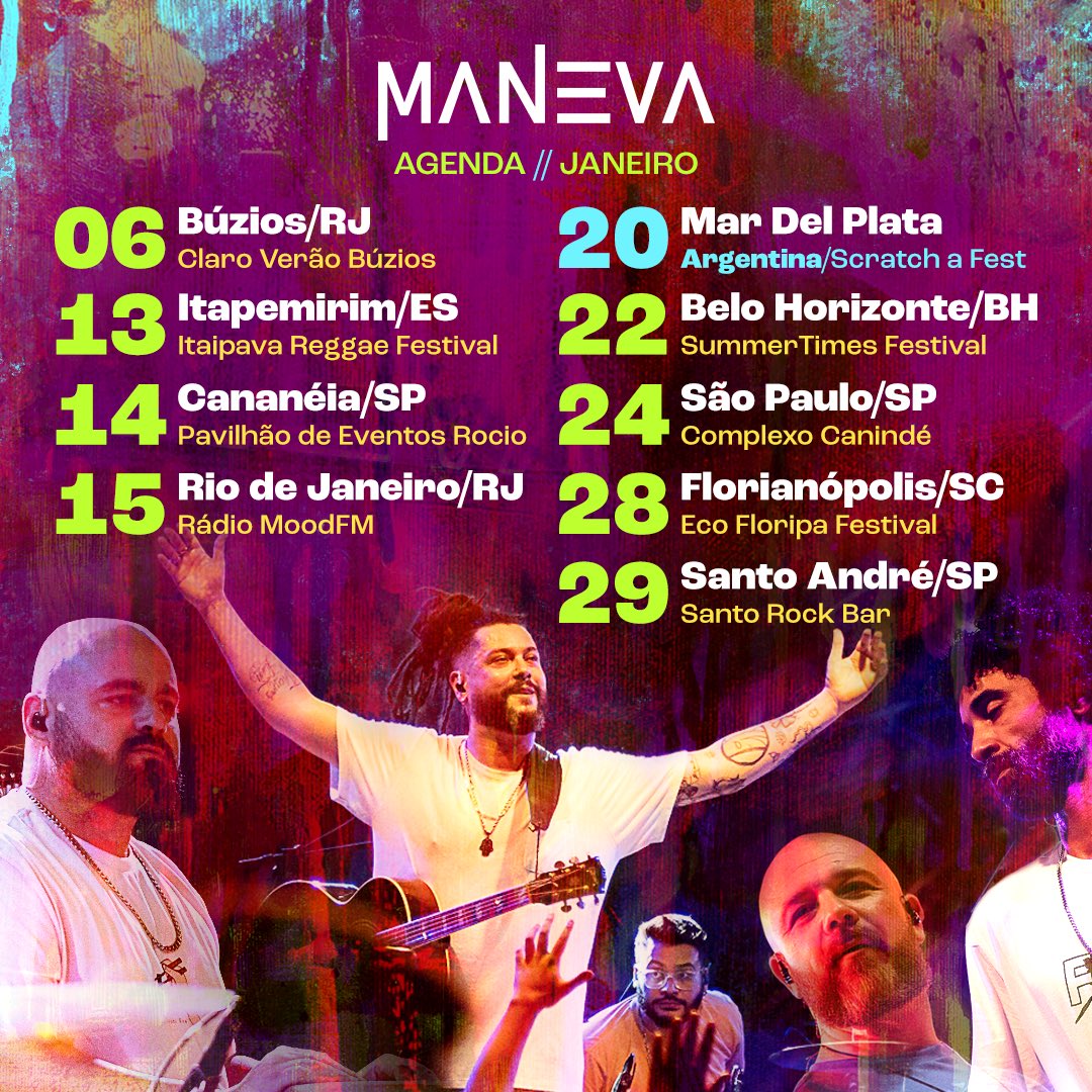 bandamaneva's tweet photo. Chegamos com a agenda dos próximos shows!! Comenta aqui onde encontramos vocês?😄 Bora pro reggae ✌🏽 #maneva https://t.co/hkGeptdxJ3