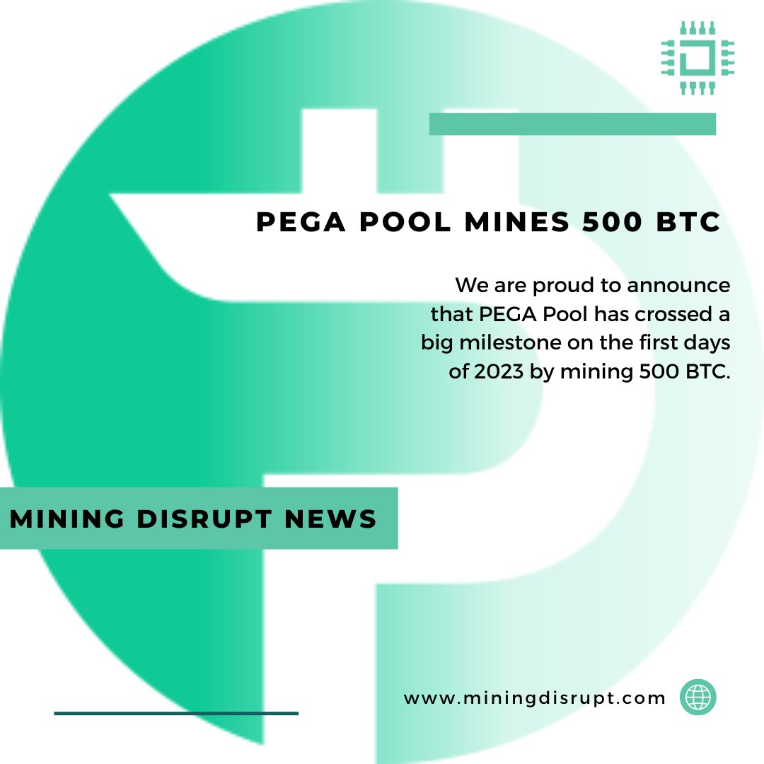 MiningDisrupt's tweet photo. On today's news: PEGA Pool mines 500 BTC 

Full article at https://t.co/lOAFMLo2HP

#bitcoin #bitcoinmining #miningdisrupt #miningnews https://t.co/YzS0ZbHfA5