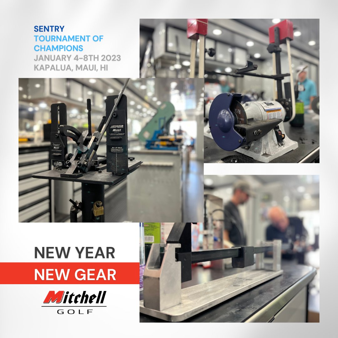 MitchellGolfCo's tweet photo. 2023 is officially here and the boys will kick off the calendar year at #sentrytoc 🌴 Best believe they're getting dialed in with the number one source in professional grade golf equipment ⚙️
#BendItAndSendIt #CheckYourSpec
#clubbuilding #clubfitting #clubrepair #loftandlie https://t.co/1JDOkbgUi2