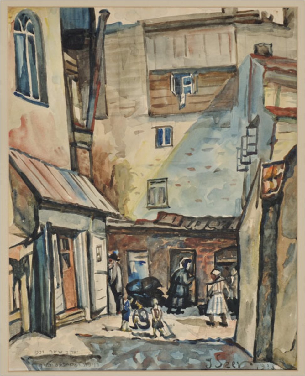 Jakob Szer watercolor painting of the Ramailes Yeshiva Courtyard in Vilna, made in 1931
yadvashem.org/yv/en/exhibiti…