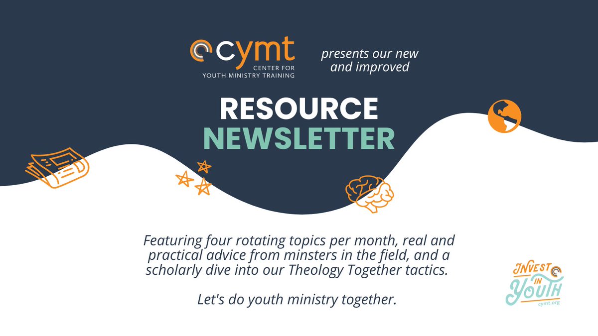 Presenting our new Resource Email Newsletter, a free resource for anyone in ministry. 

If you'd like to receive it, please email Stephen Ingram at stephen@cymt.org. 

Next Tuesday we look into why resolutions are so hard to keep, and tips to help youth attendance!