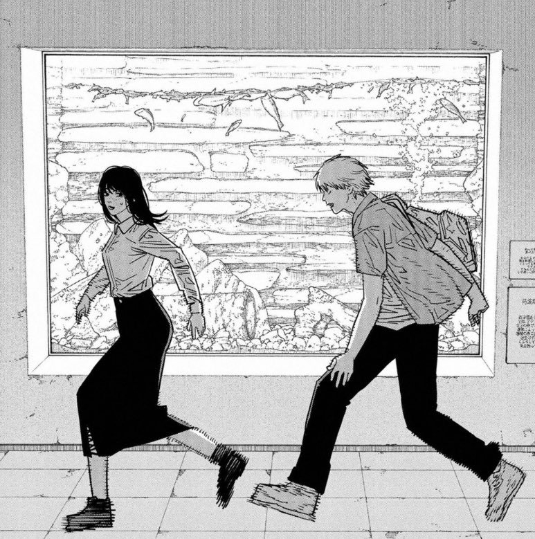 shinigamind's tweet photo. date idea: we run together and feel happy before fujimoto destroys our lives #chainsawman115 https://t.co/tIarCwf8AM