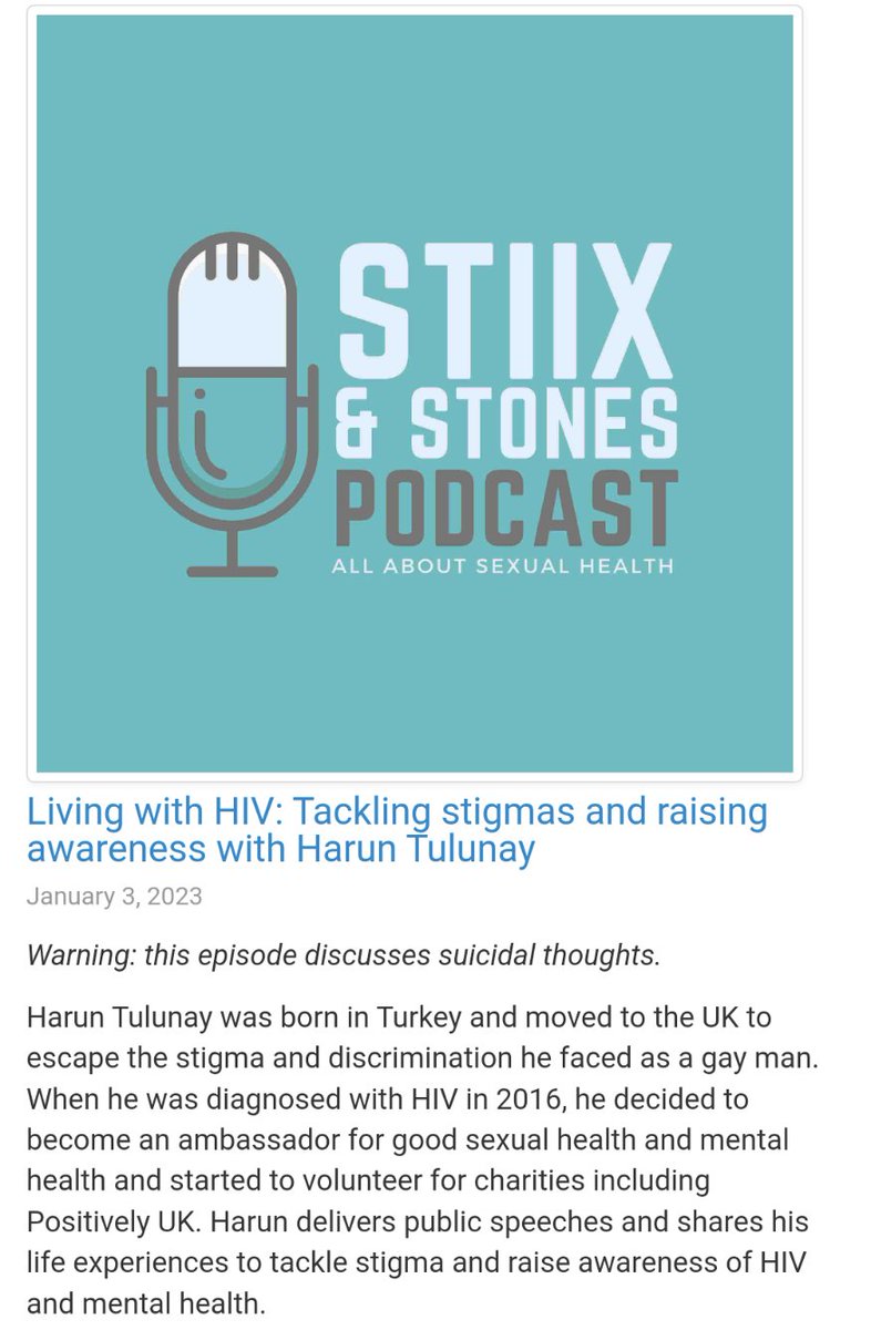 2023 started on full speed! I joined @stiix_sti #podcast to talk about stigmas surrounding #sexualhealth, #HIV & testing; shared my experiences both in #Turkey and in the #UK Search on your fav podcast app to listen or visit stiixandstones.podbean.com/e/living-with-…