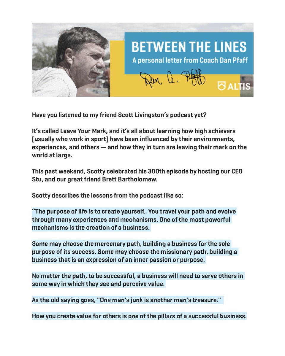 ALTIS's tweet image. ICYMI — a New Year’s message from @PfaffSC, with reference to @builtbyscott @Coach_BrettB &amp;amp; @StuartMcMillan1 

Not subscribed to Coach Dan’s weekly email?  
Sign up today:

altis.world/newsletter/