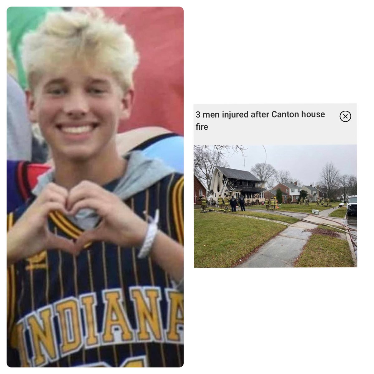 jeremydierick's tweet photo. New Year’s Day @camcostello22 was severely burnt escaping a house fire in Canton,OH. He’s fighting through his recovery @AkronChildrens burn unit and is upset about his @RandyMoss large jersey he got for Christmas being burnt up in the fire. @ProFootballHOF @Vikings Randy help 🙏🏼 https://t.co/GtenrAuXog