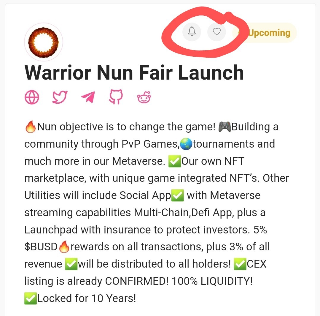 nun_protocol's tweet image. GO ACTIVATE THE 🔔 + ❤ TO BE IN TOP TREND 🔥 ON PINKSALE 🔥
pinksale.finance/launchpad/0xe8…

#cryptocurrency #BSC #BSCGems #Binance #BNB #ETH #SOL #CRO #altcoin #NFT #investor  #CryptoInvestor #WhaleAlert #launchpads #launch #ICO #PRESALE #Web3 #NFTs #Giveaway