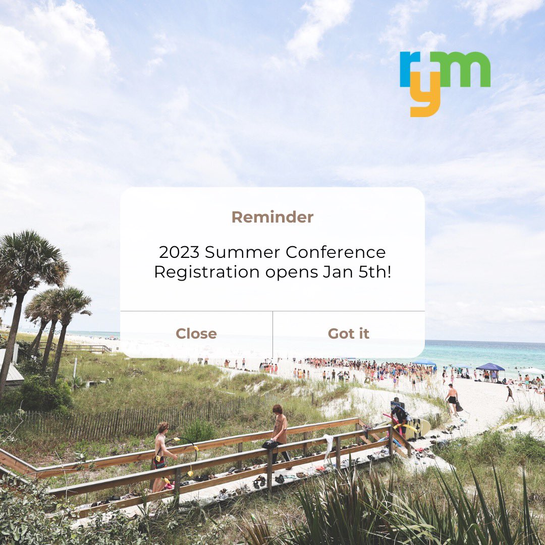It’s a new year so you know what that means!! 2023 summer conference registration opens up this Thursday Jan. 5! Spots will fill up fast so don’t wait!