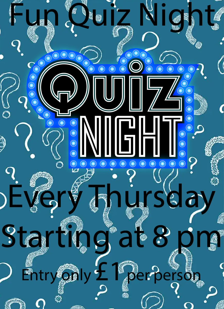 ForeQuizzes's tweet photo. Come along to The Fox and Hounds Comford for our first fun quiz night.
Starting at 8 pm
Entry is  only £1 per person, with a maximum team size of 6.
Come along for an evening of fun.
 #funquiz #pubquiz https://t.co/0IjFHnFUq8