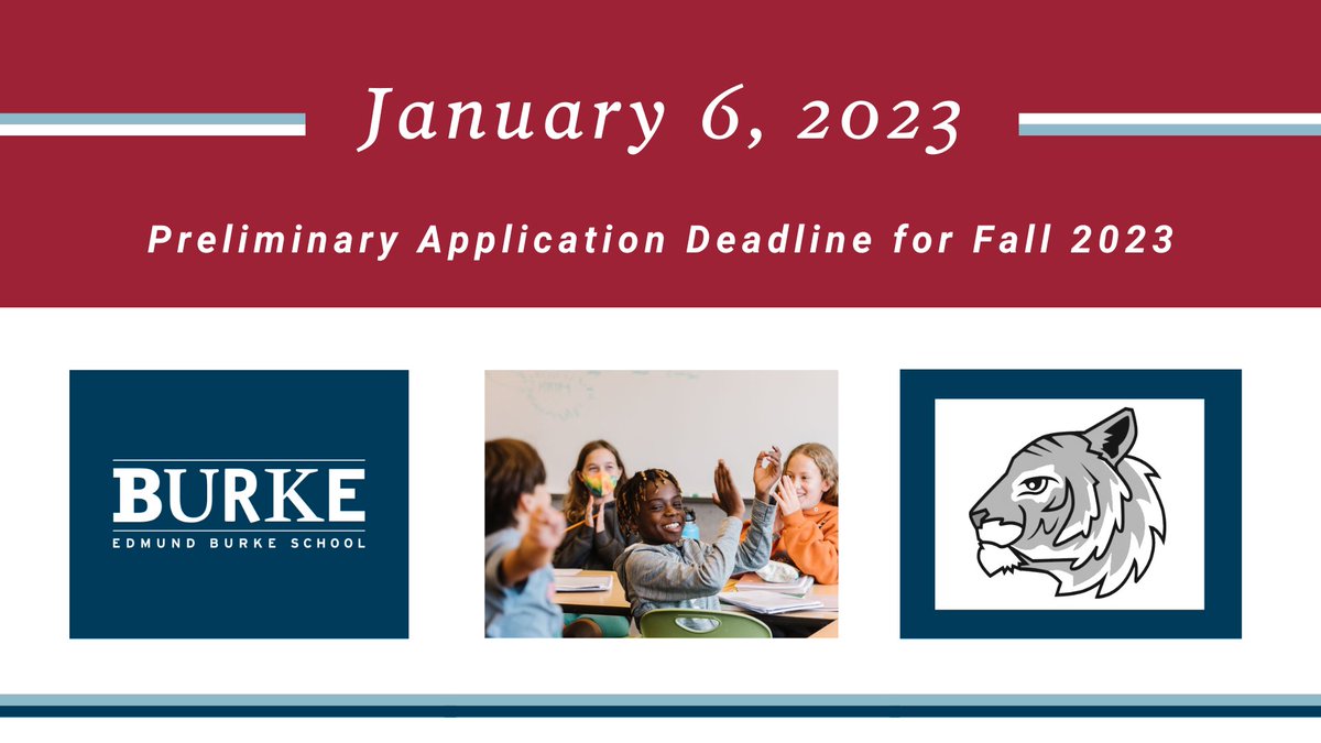 Reminder for prospective Bengals: this coming Friday, January 6, is the Preliminary Application deadline for Fall 2023 admission. Learn more here:
burkeschool.org/admissions/app…