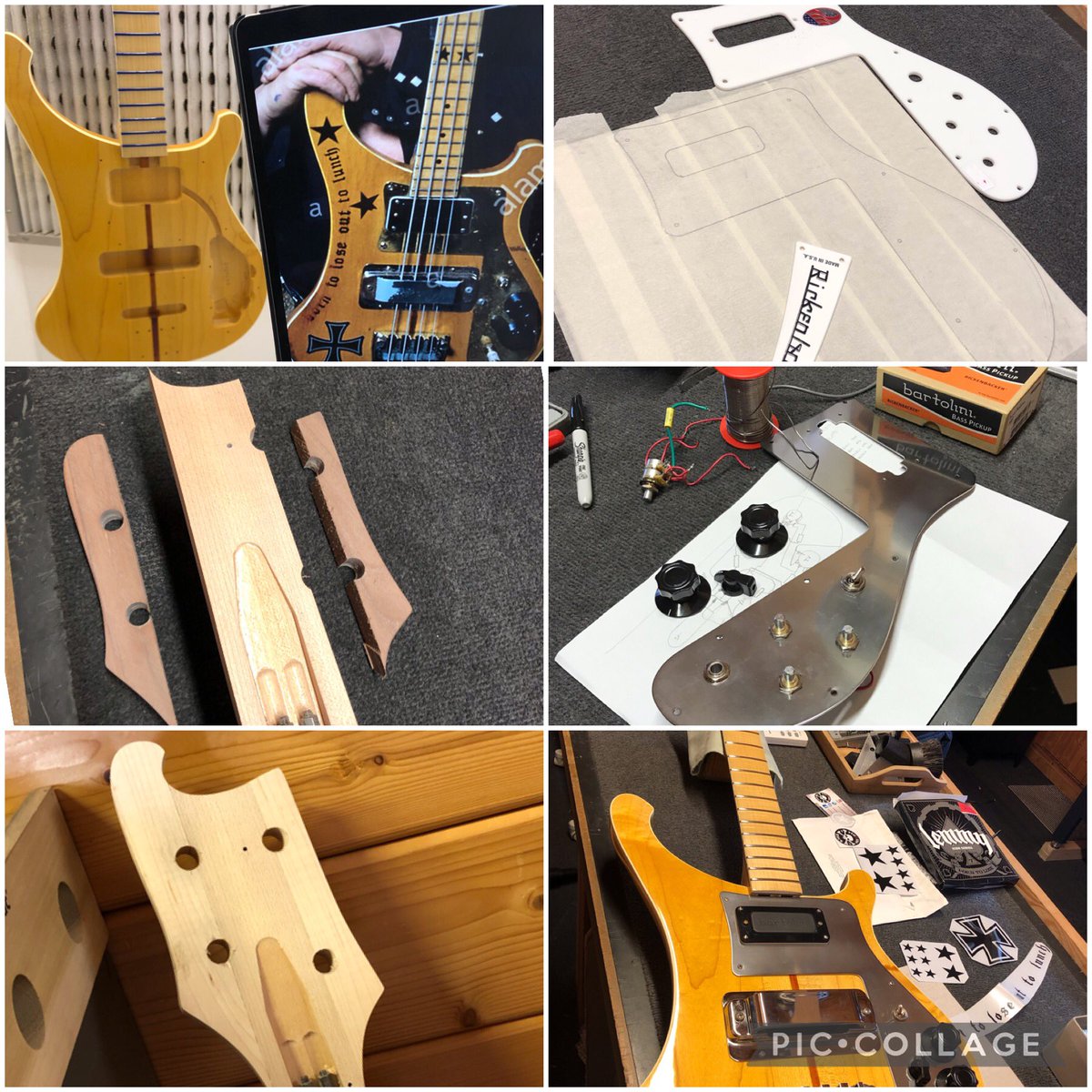 Lemmy bass finished. Started off as a standard 4003 Mapleglo &amp; now ready for the road! #lemmykilmister ♠️ #rickenbackerbasses #motorhead ♠️ #borntolose ♠️