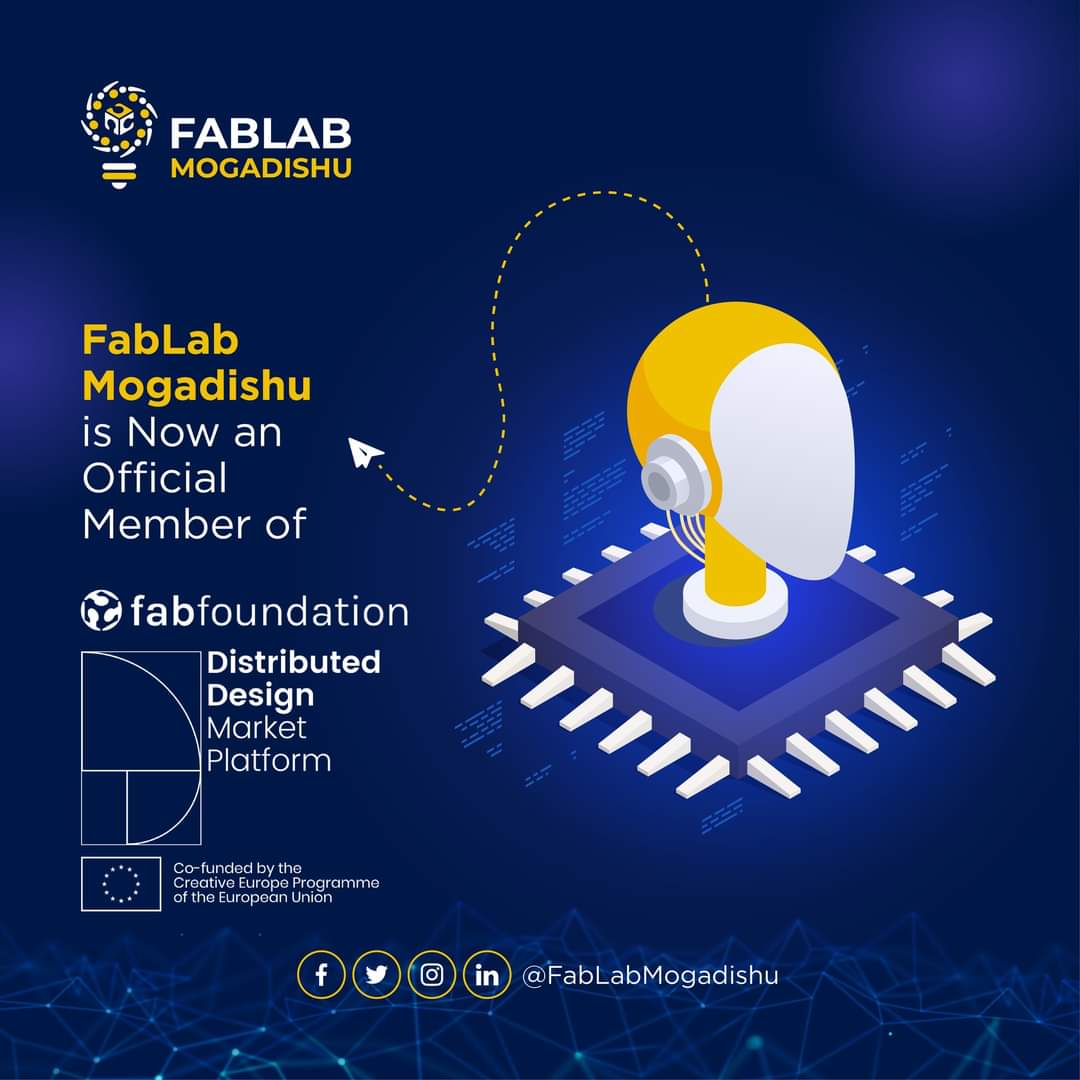 FabLabMogadishu's tweet image. We&apos;re now an official member of the Fab Foundation, the leading international authority certifying Fab Labs in over 120 countries, providing a technical prototyping platform for innovation with the goal of turning ideas into prototypes.
#WeFab #FablabMogadishu #Build2Think